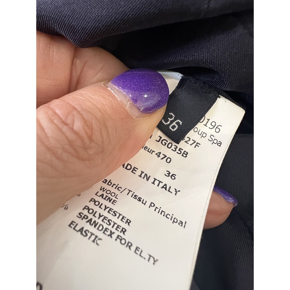 JIL SANDER NAVY BLUE ITALY PENCIL SHEATH SLEEVELESS WOOL SUITING MIDI DRESS 36 4 - Picture 15 of 16